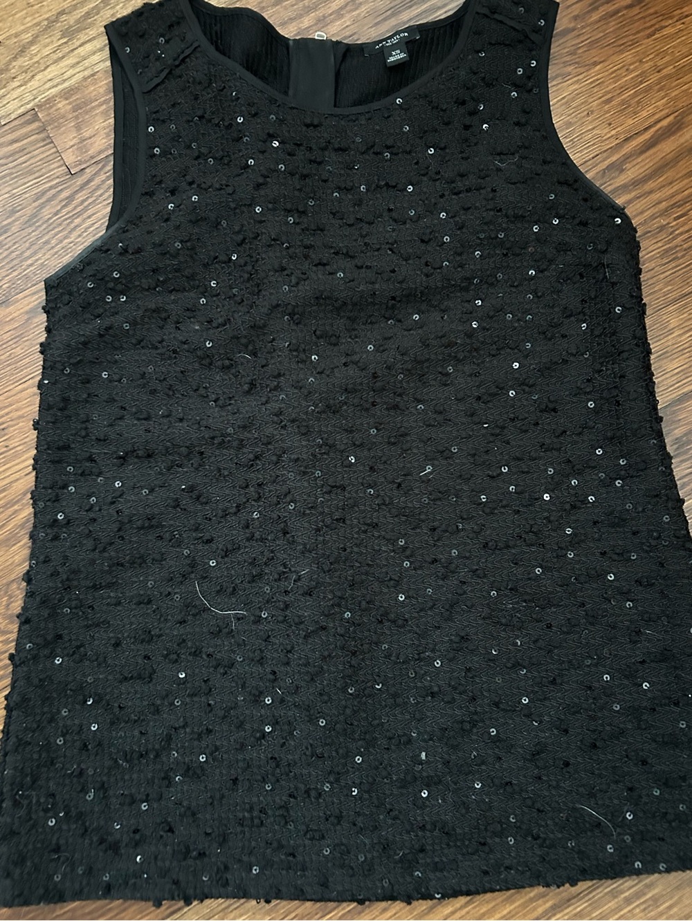 Ann Taylor Black Sequin Textured Sleeveless Dress